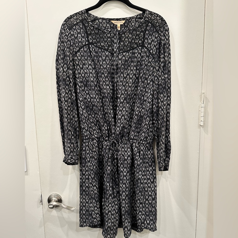 Rebecca Taylor Elegant Black and White Patterned Dress